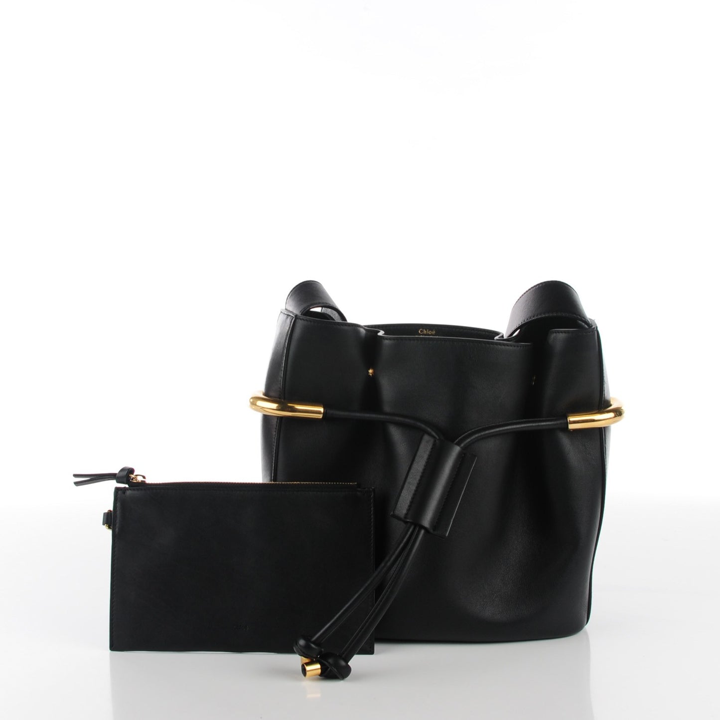 Calfskin Small Emma Bucket Black