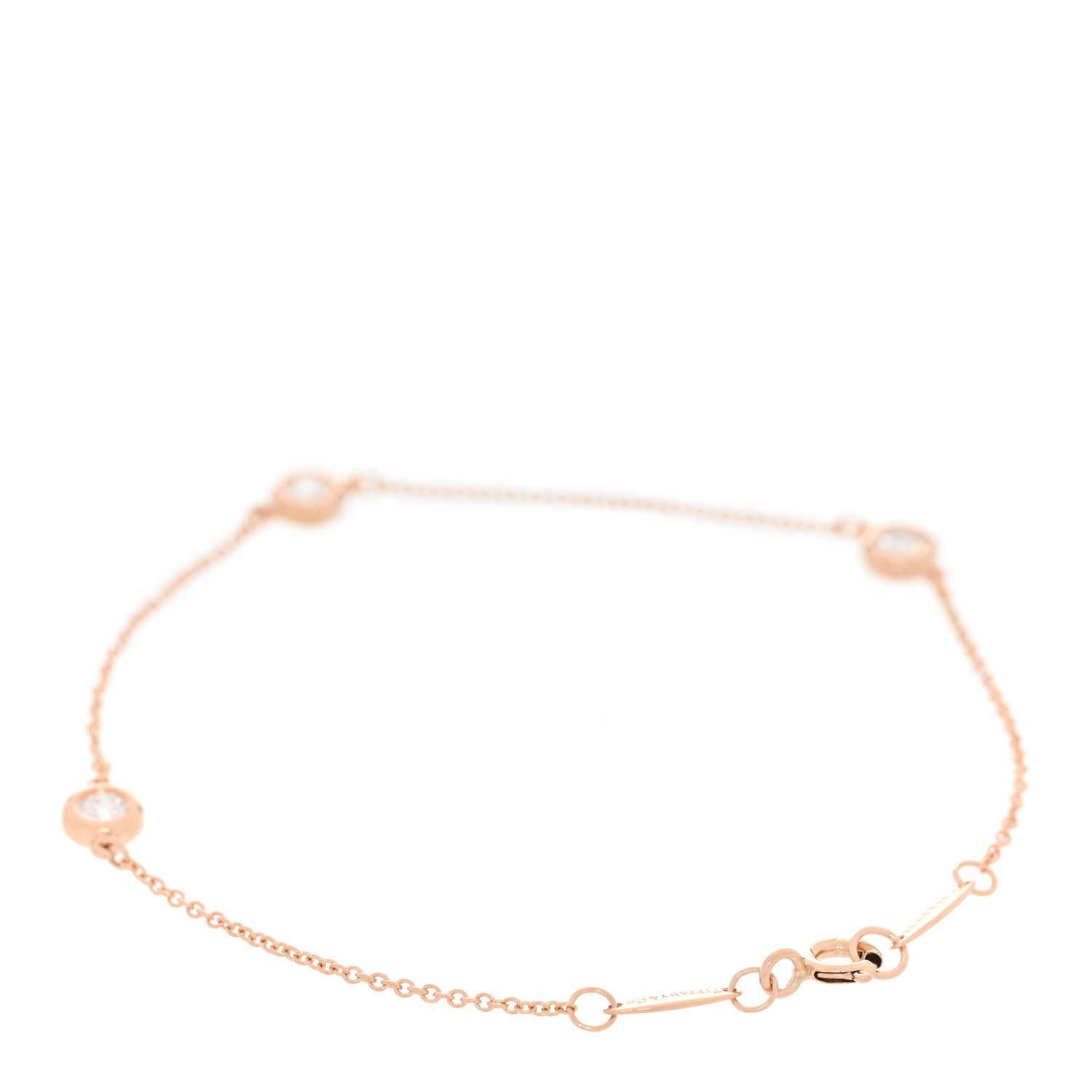 Tiffany 18K Rose Gold Diamond .30ctw Elsa Peretti Diamonds by the Yard Station Bracelet 2 of 3