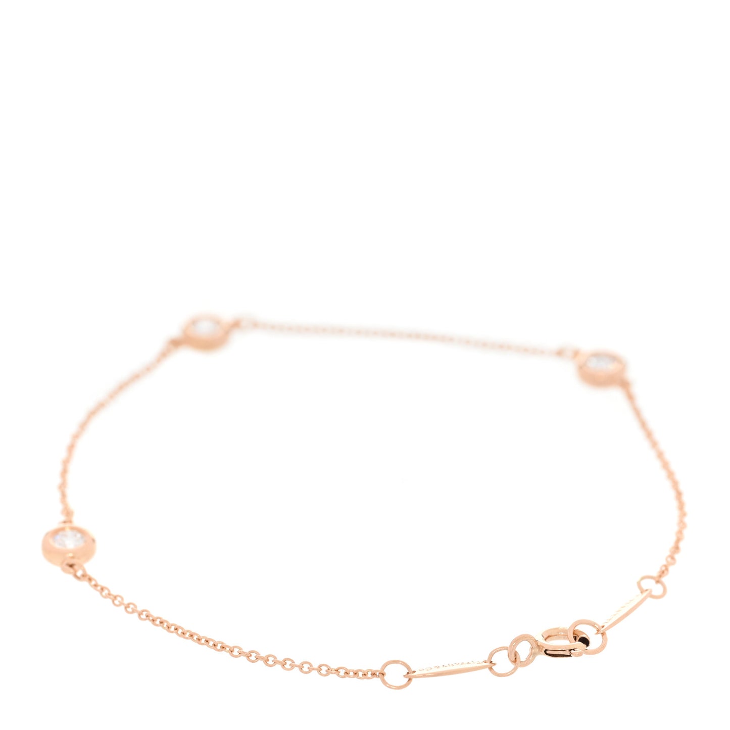 18K Rose Gold Diamond .30ctw Elsa Peretti Diamonds by the Yard Station Bracelet