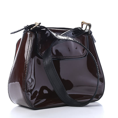 Fendi Patent Mini B Bag Tan Black 2 of 4