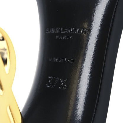 Saint Laurent Patent Calfskin Opyum 110 Sandals 37.5 Black Gold 6 of 9