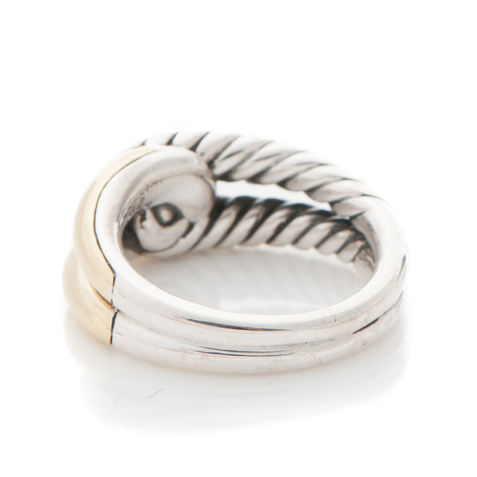David Yurman 18k Yellow Gold Sterling Silver Single Loop Labyrinth Ring 6 3 of 4