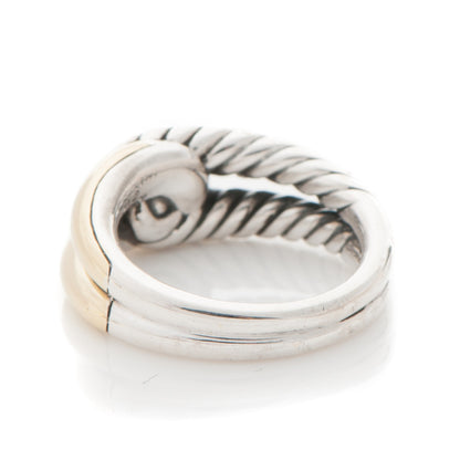 David Yurman 18k Yellow Gold Sterling Silver Single Loop Labyrinth Ring 6 3 of 4