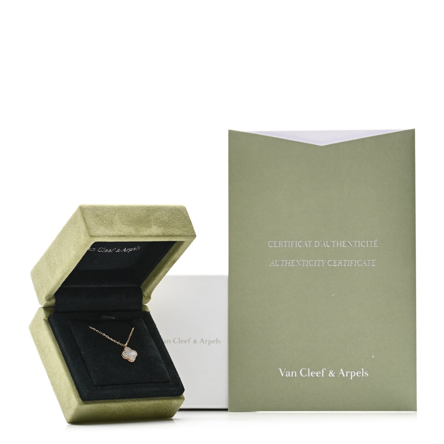 18K Yellow Gold Mother of Pearl Sweet Alhambra Pendant Necklace