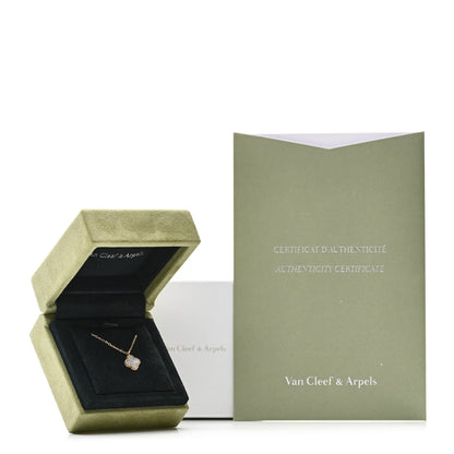 Van Cleef & Arpels 18K Yellow Gold Mother of Pearl Sweet Alhambra Pendant Necklace 5 of 5