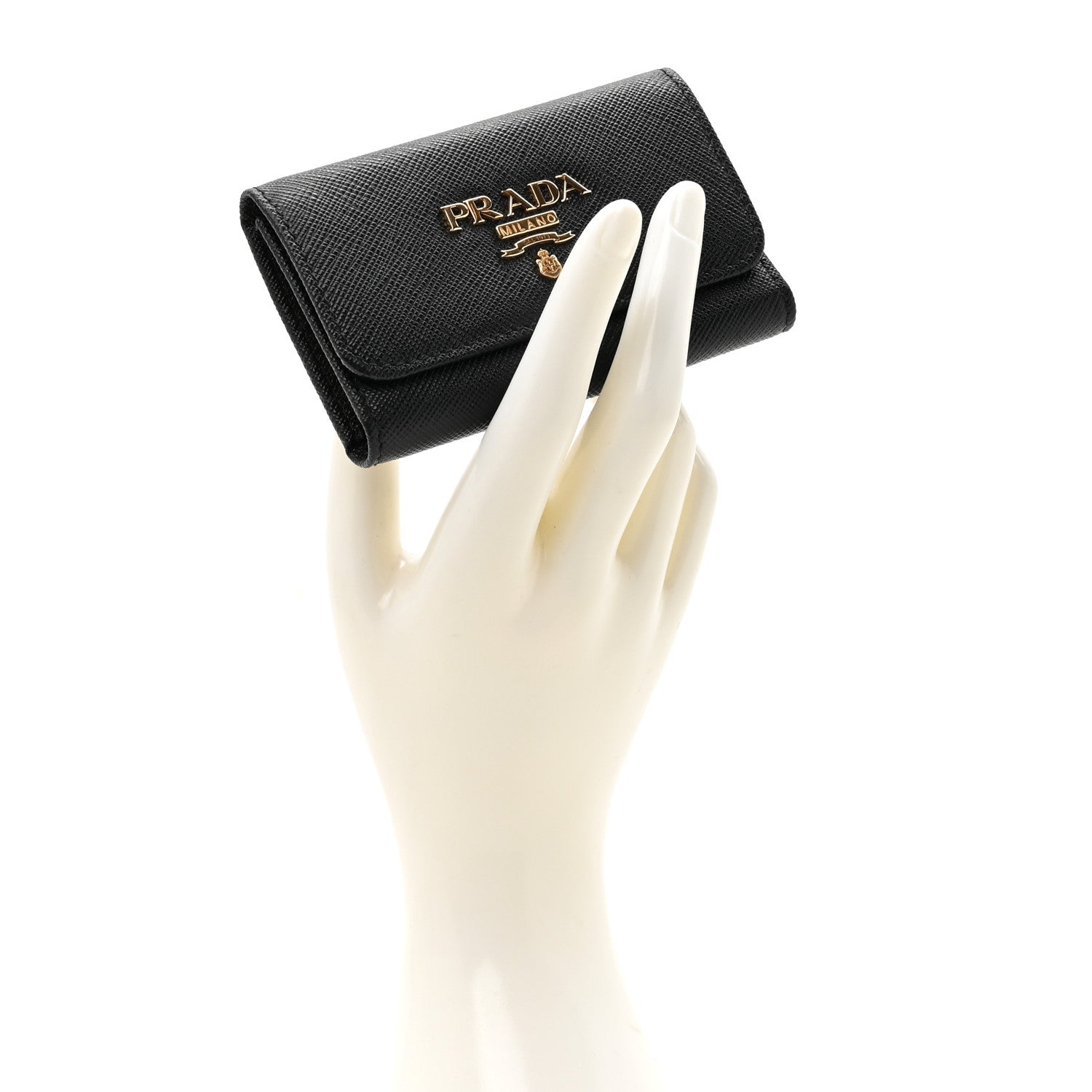 Prada Saffiano 4 Key Holder Black 2 of 8