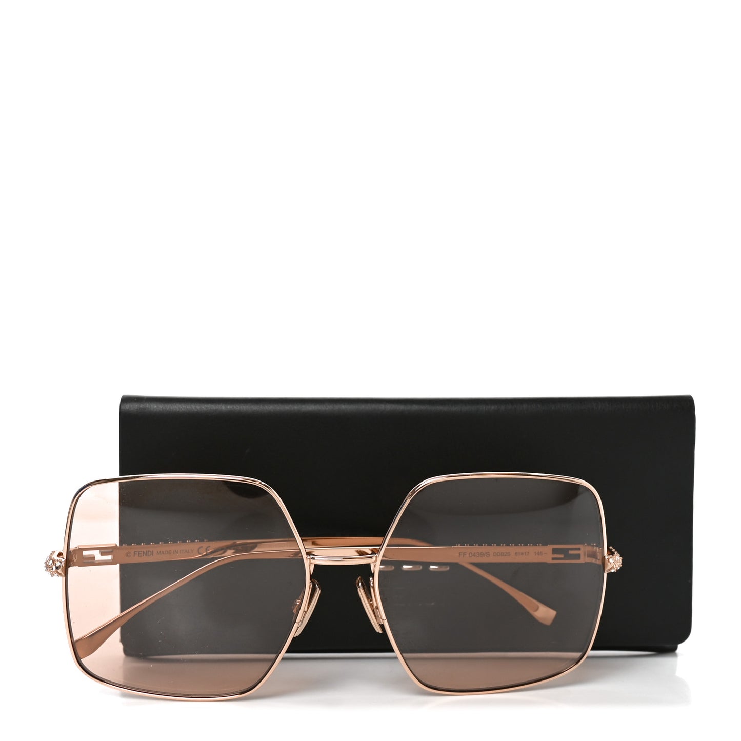 Metal Crystal Square Sunglasses FF 0439/S Rose Gold