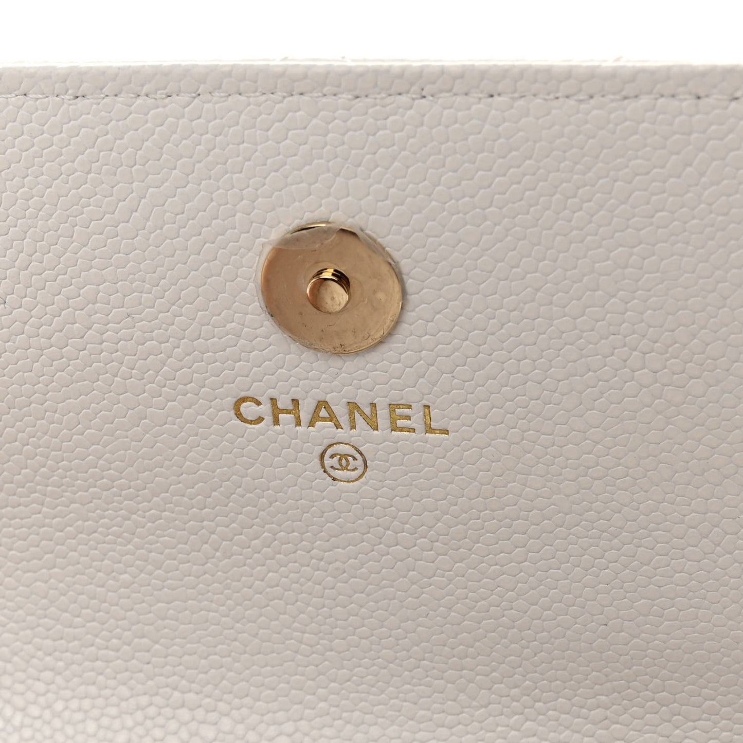 Caviar Quilted Business Affinity Clutch With Chain Flap White