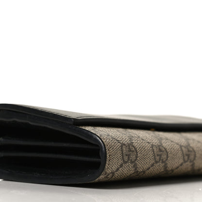 Gucci Calfskin GG Supreme Monogram Continental Wallet Black 8 of 12