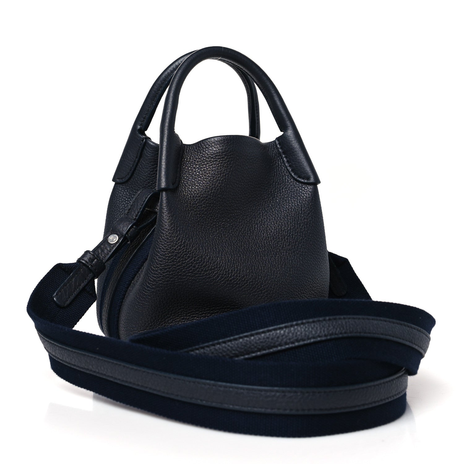Loro Piana Grained Calfskin Micro Bale Bag Navy Blue 3 of 8