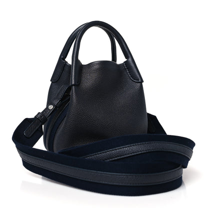 Loro Piana Grained Calfskin Micro Bale Bag Navy Blue 3 of 8