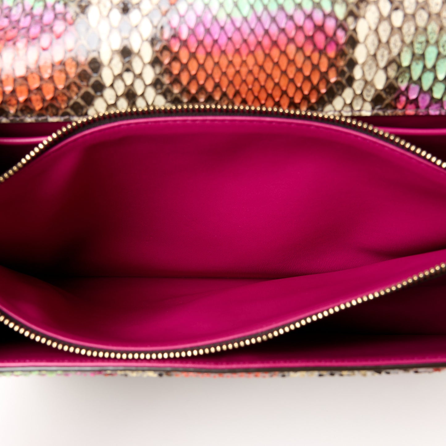 Elaphe Serpenti Forever Crossbody Bag Pink Multicolor