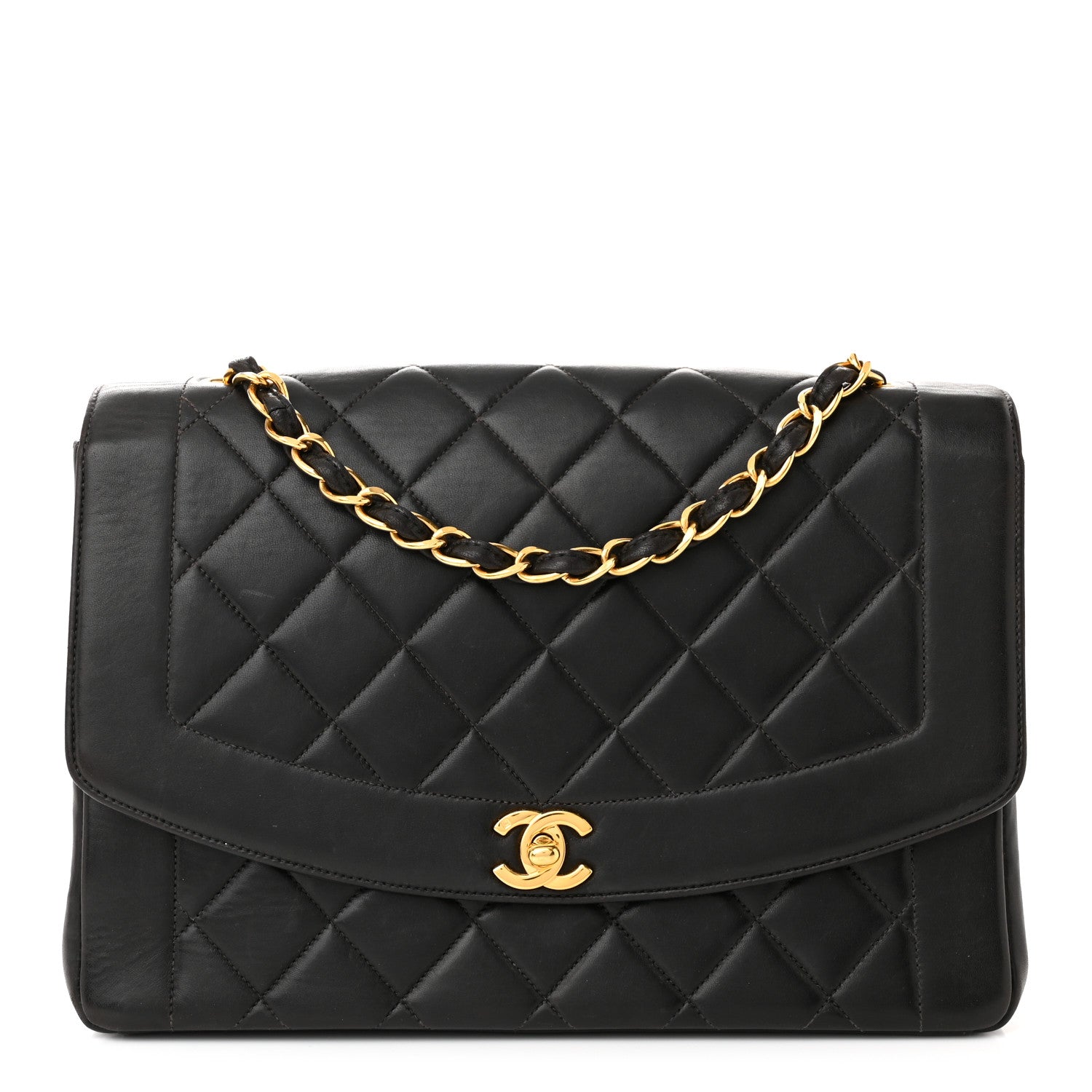 Chanel Lambskin Quilted Medium Single Flap Black 1 of 12