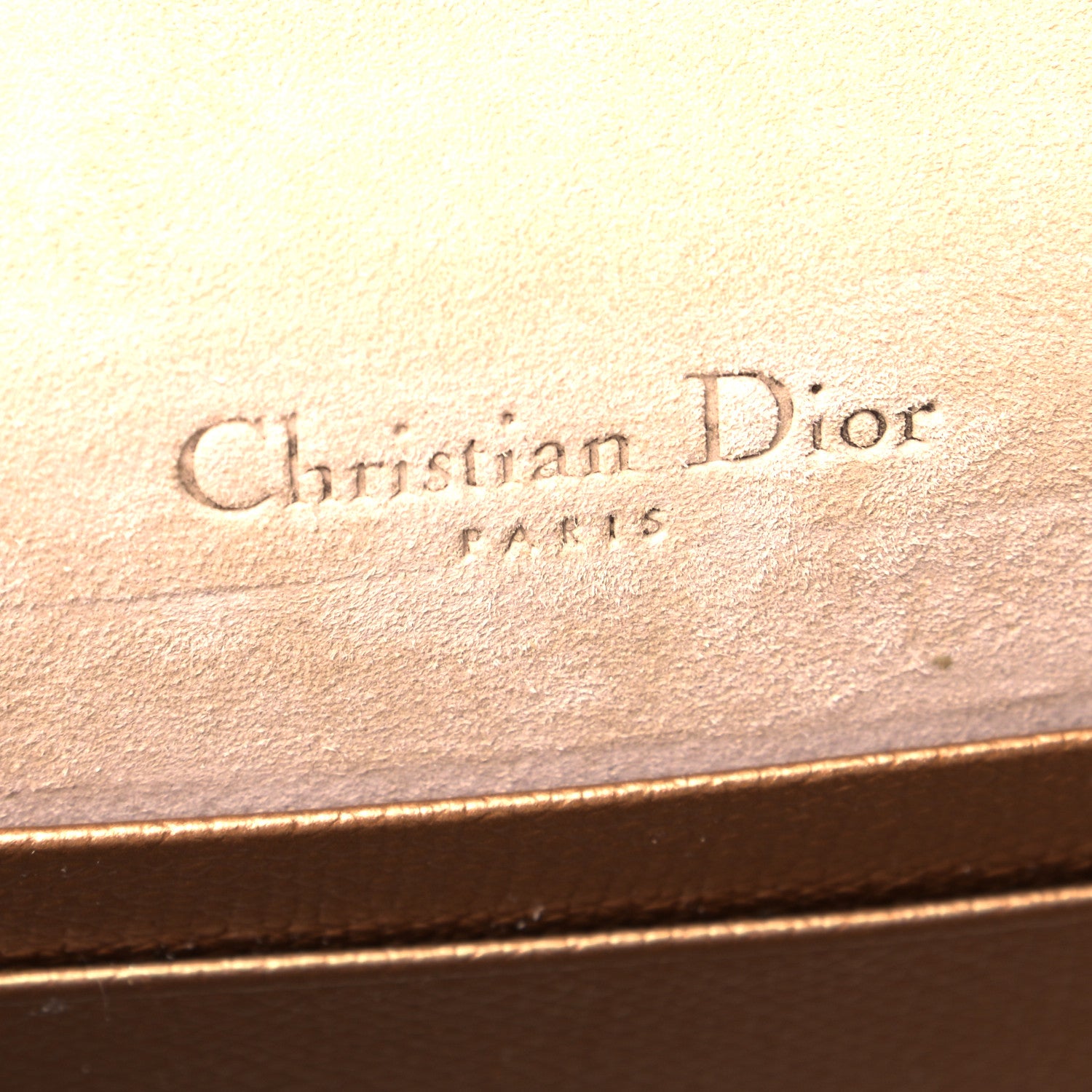 Christian Dior Metallic Grained Calfskin Saddle Belt Clutch Gold 5 of 5