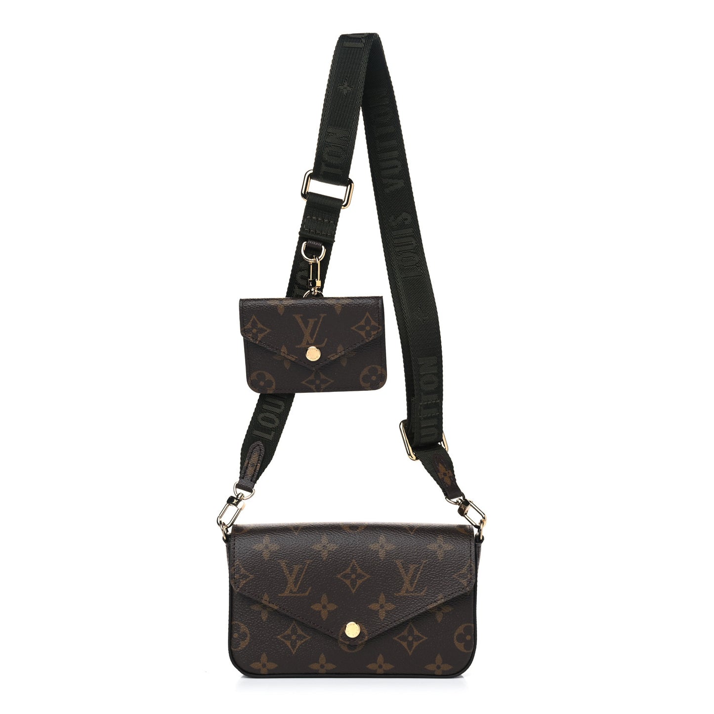 Monogram Felicie Strap & Go Kaki