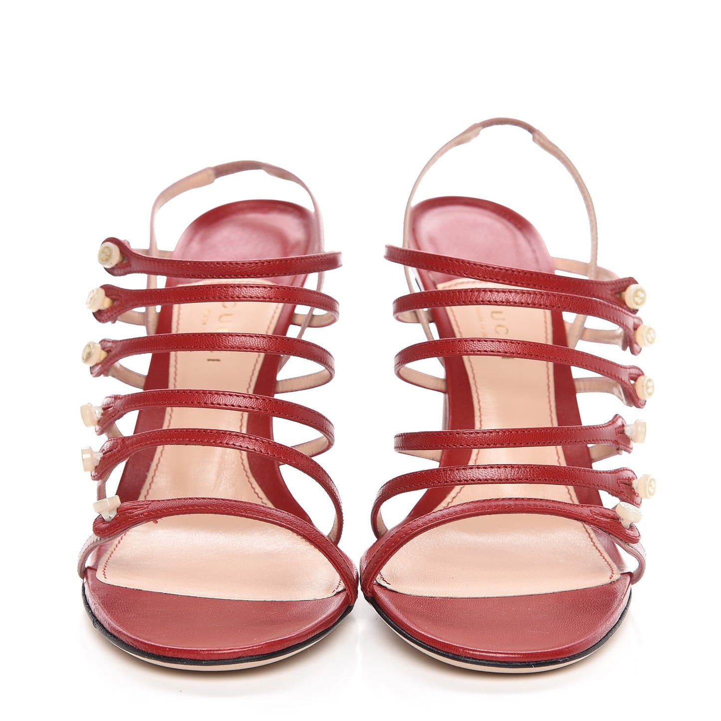 Malaga Kid Aneta Ladder-Strap 95mm Sandals 39.5 Carmine Rose