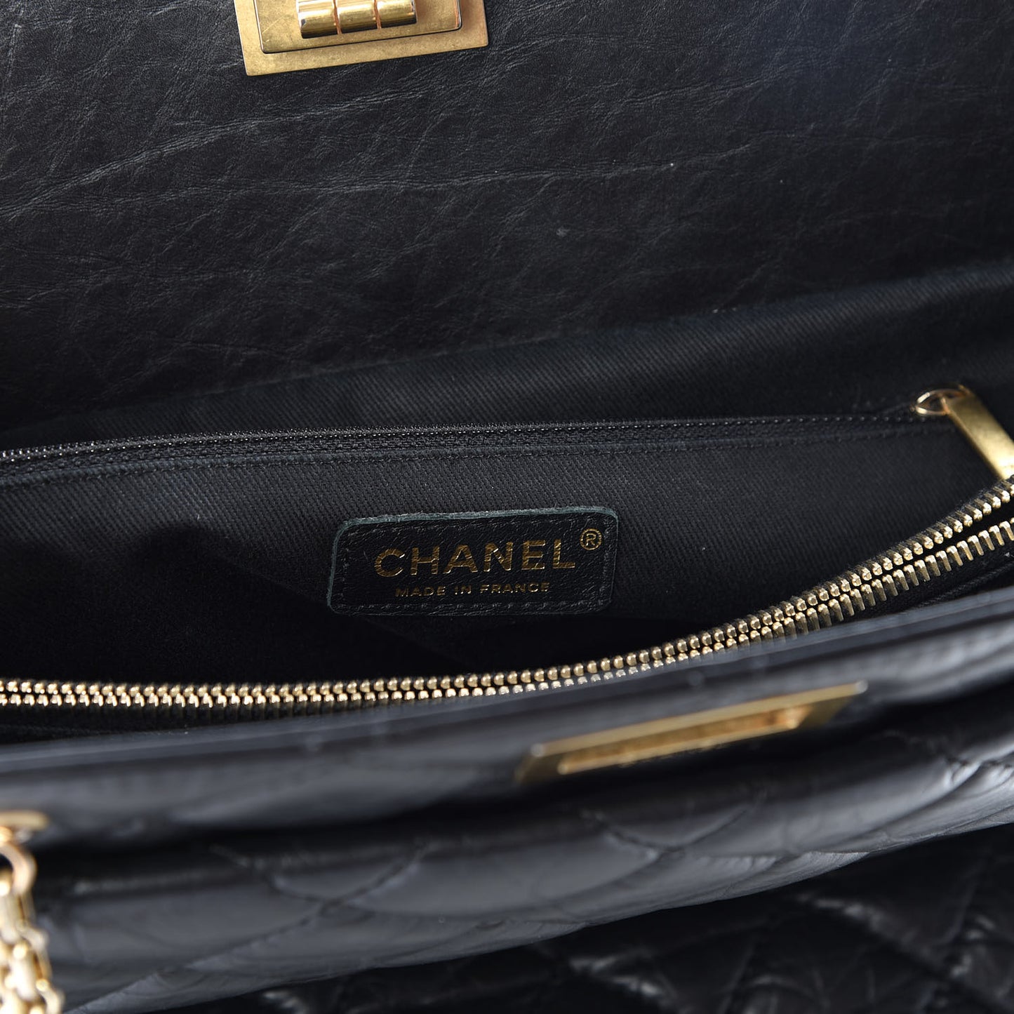 Aged Calfskin Reissue 2.55 Tote Black