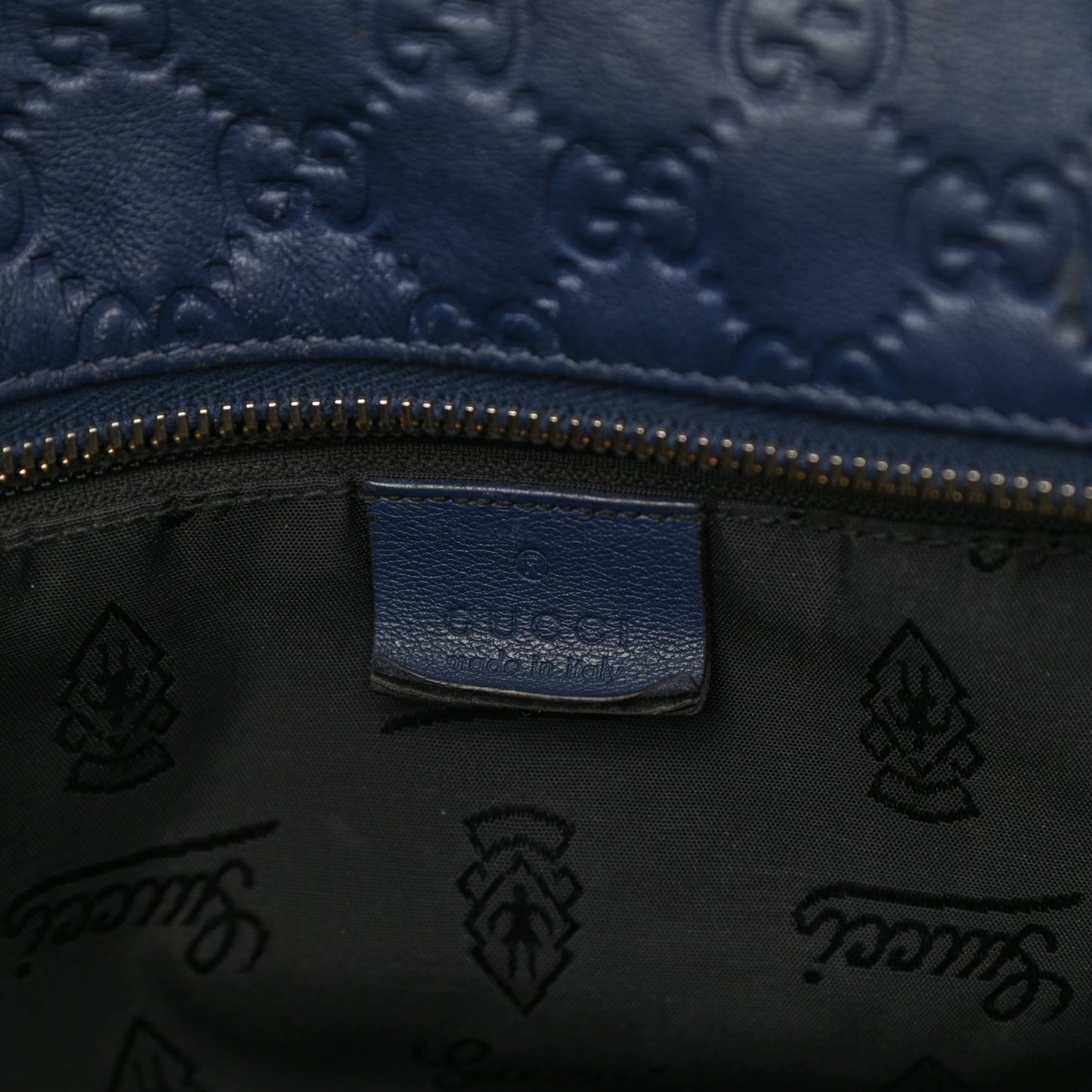 Guccissima Medium Zippered Shopping Tote Blue