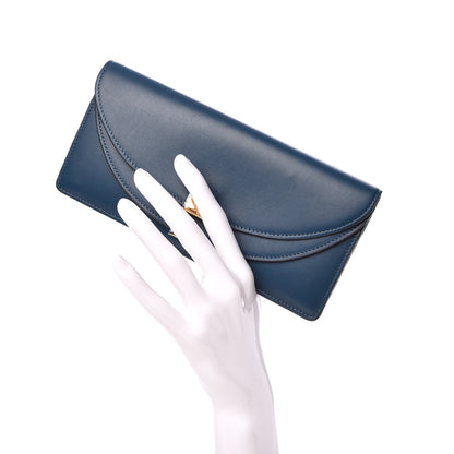 Chloe Calfskin Georgia Flap Wallet Majolica Blue 2 of 8