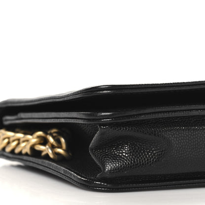 Chanel Caviar Quilted Boy Wallet On Chain WOC Black 10 of 12