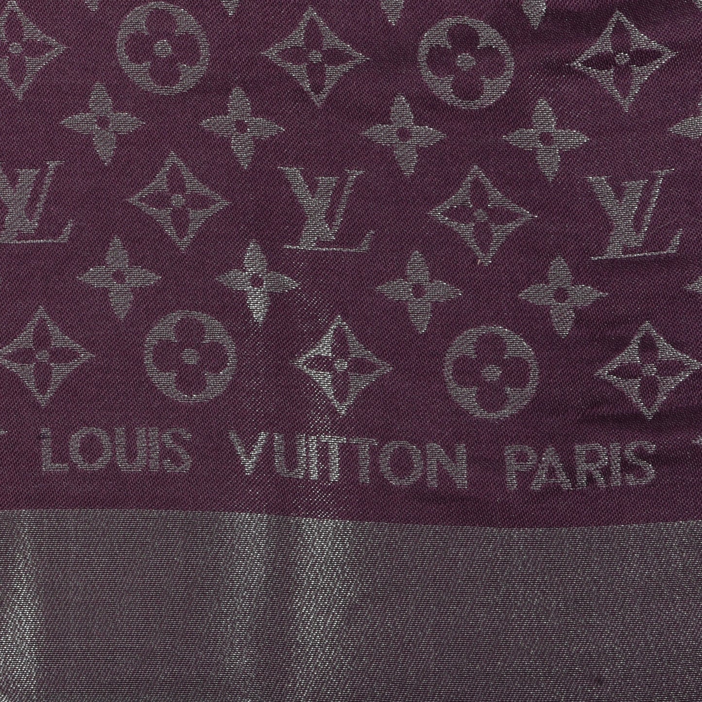 Silk Lurex Wool Monogram Shine Shawl Amarante
