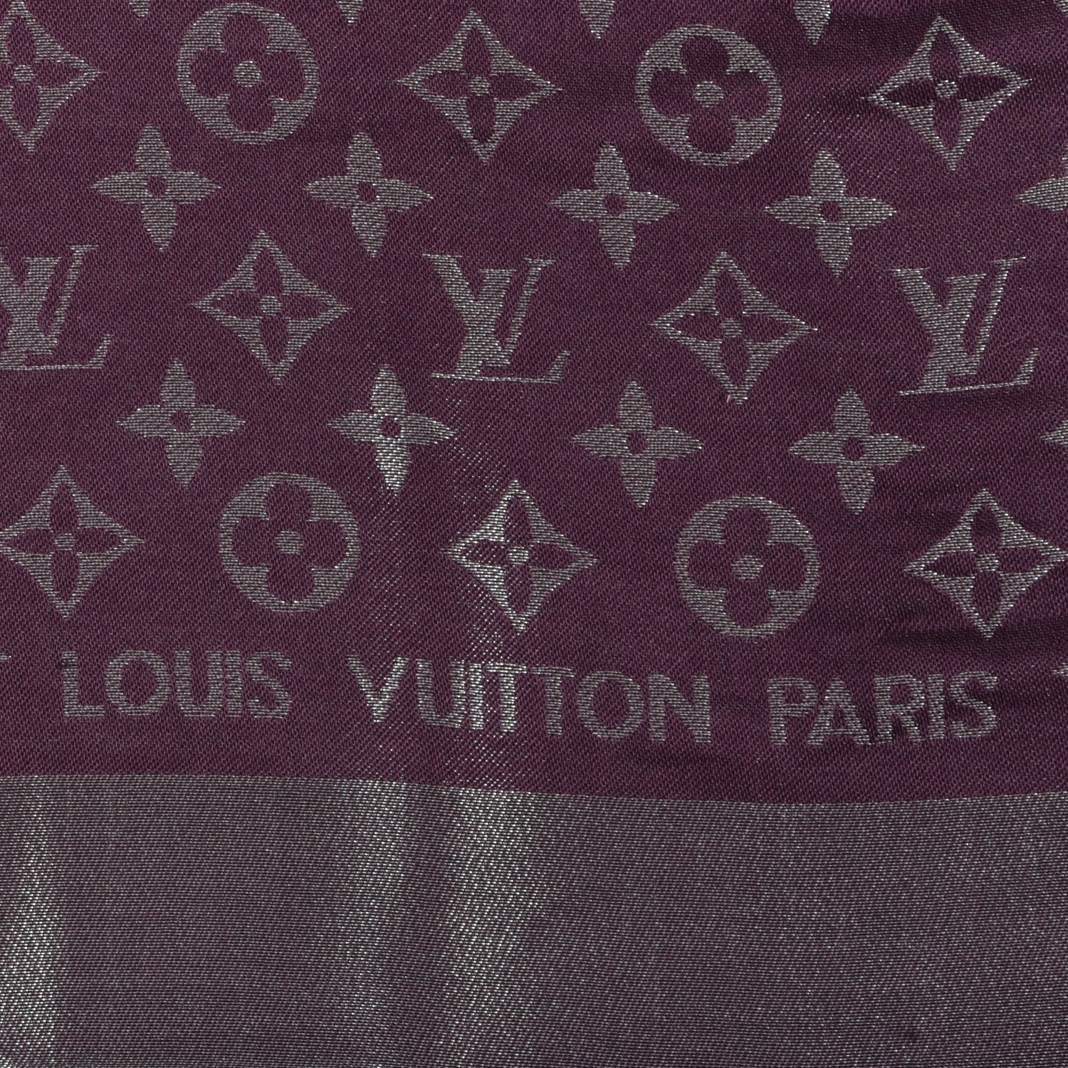 Louis Vuitton Silk Lurex Wool Monogram Shine Shawl Amarante 2 of 3