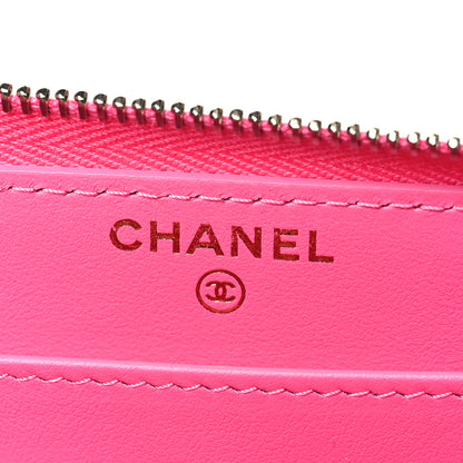 Chanel Caviar Quilted Large Gusset Zip Around Wallet Rose 6 of 10