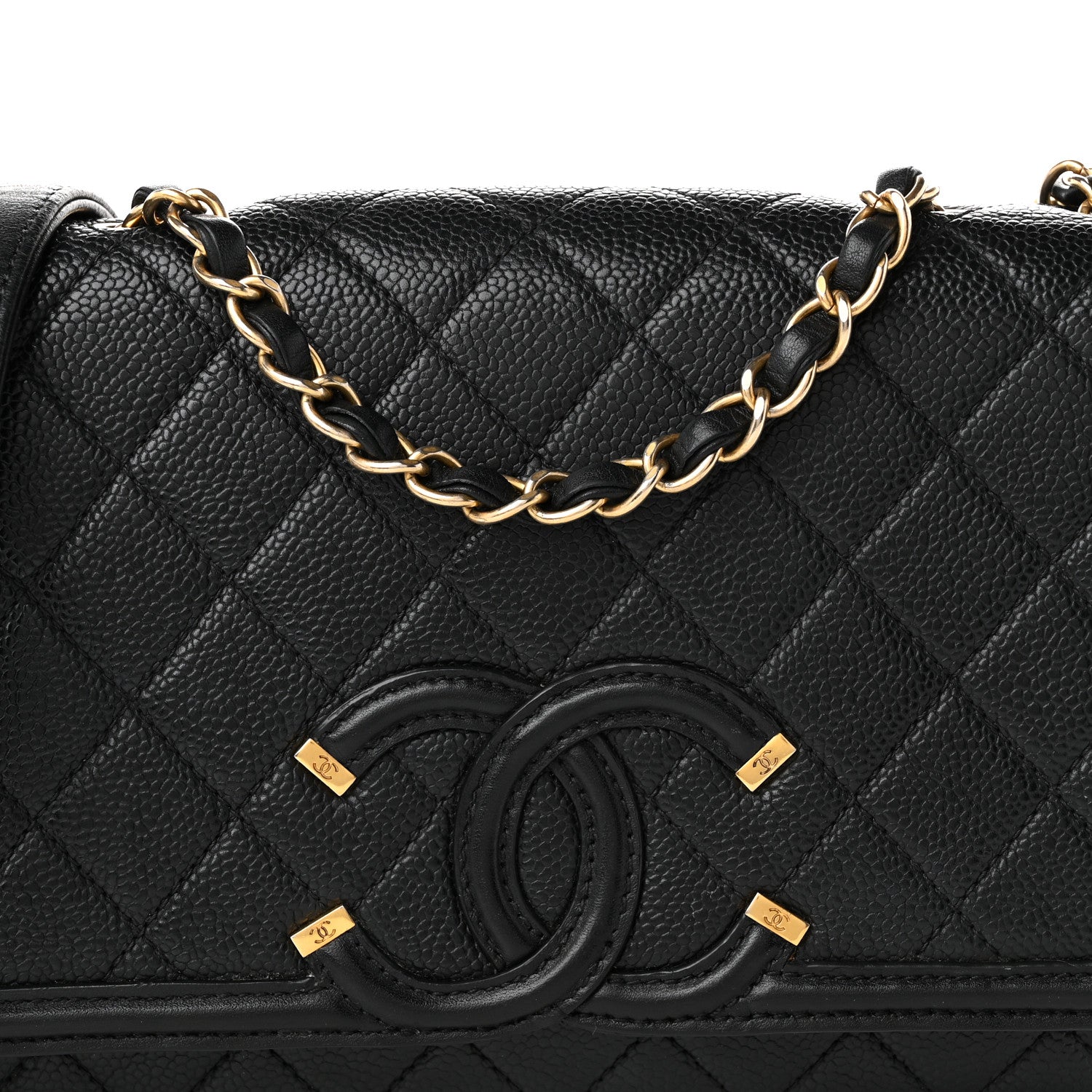 Chanel Caviar Quilted Medium CC Filigree Flap Black 7 of 10