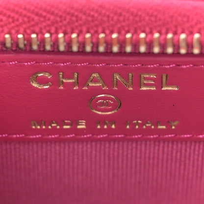 Chanel Caviar Quilted Zip Card Holder Fuchsia 6 of 10