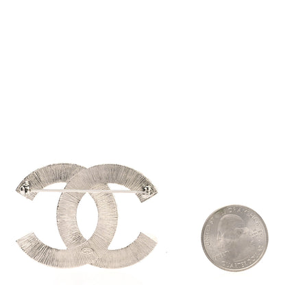 Chanel Baguette Crystal CC Brooch Silver 2 of 4