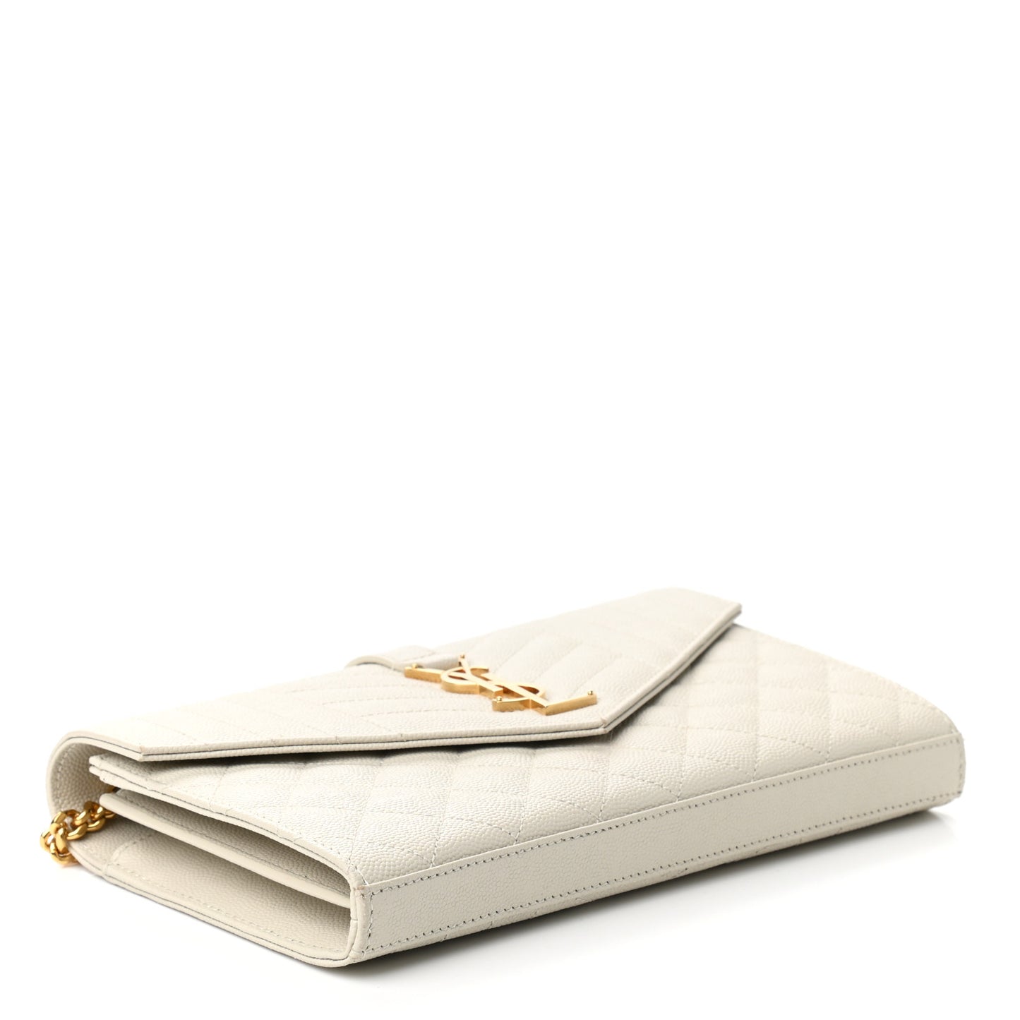 Grain De Poudre Mixed Matelasse Triquilt Monogram Chain Wallet Crema Soft