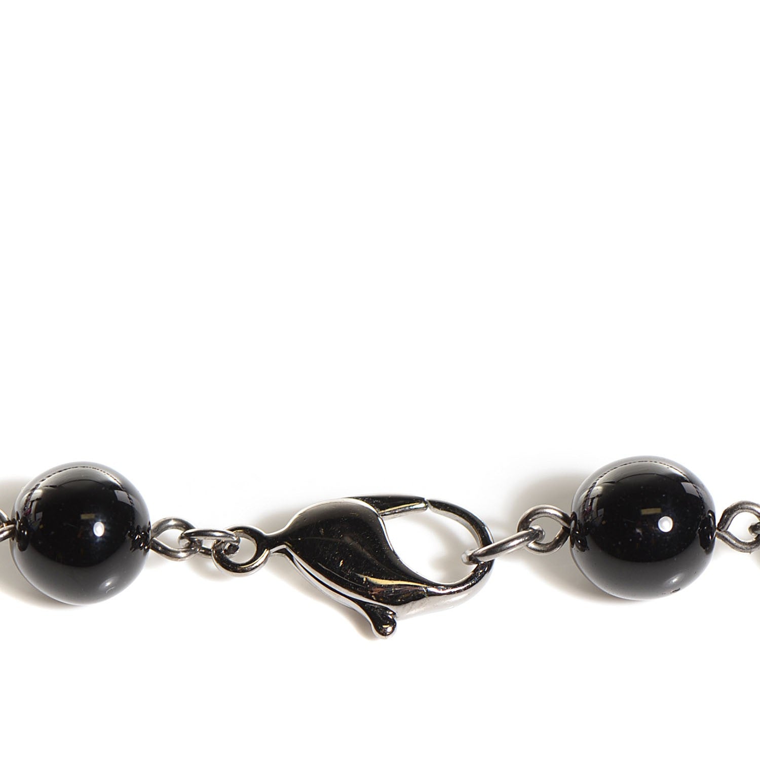 Chanel Ruthenium Beaded CC Long Necklace Black 4 of 5
