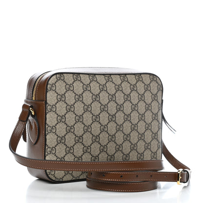 Gucci GG Supreme Monogram Small Horsebit 1955 Shoulder Bag Beige Brown Sugar 3 of 11