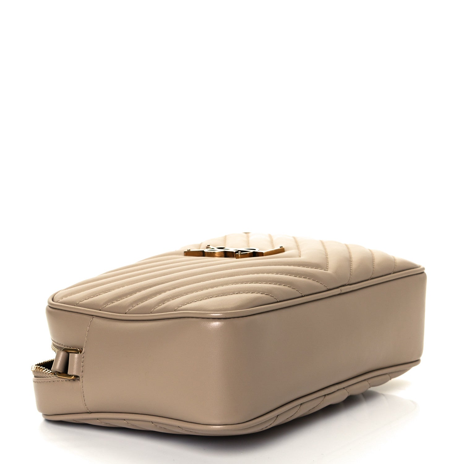Saint Laurent Calfskin Matelasse Monogram Lou Camera Bag Dark Beige 4 of 7