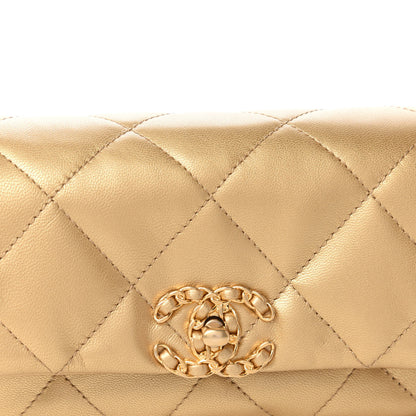 Chanel Metallic Goatskin Quilted Chanel 19 Waist Bag Gold 10 of 11
