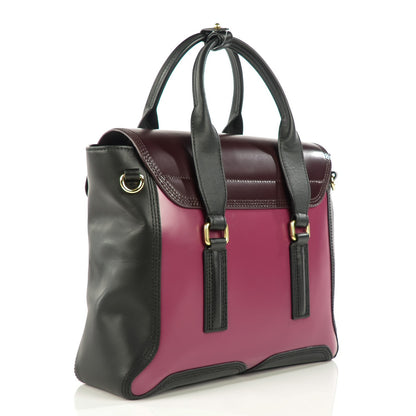 3.1 Phillip Lim 3.1 Smooth Calfskin Medium Pashli Satchel Berry Black 4 of 12