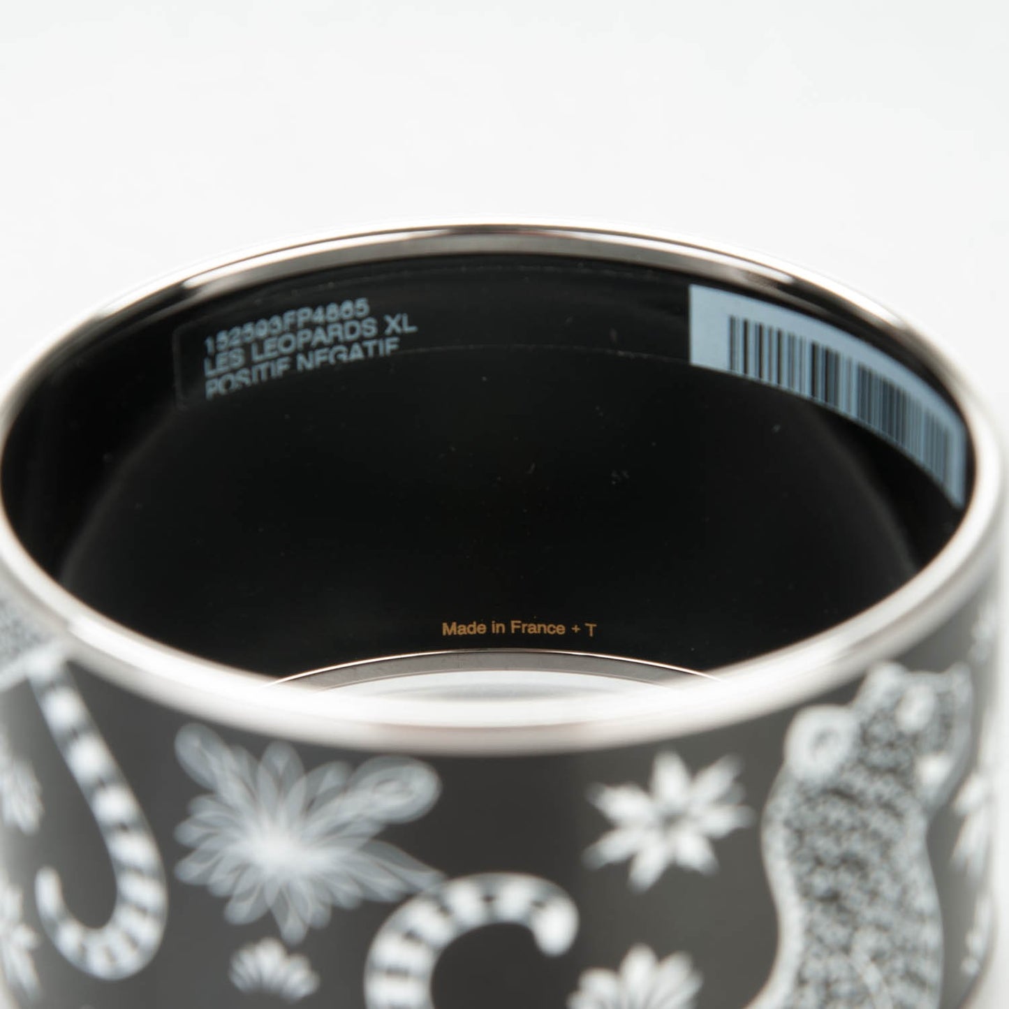 Enamel Printed Extra Wide Les Leopards Positif Negatif Bracelet 65 Black