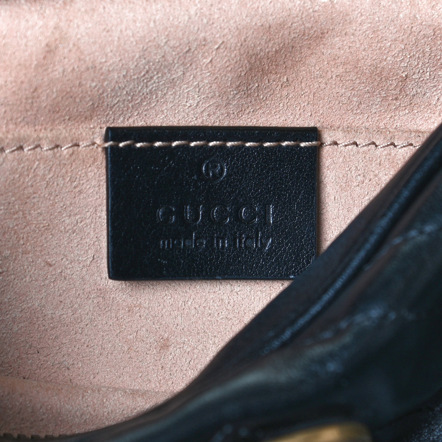 Gucci Calfskin Matelasse Small GG Marmont Chain Shoulder Bag Black 6 of 11