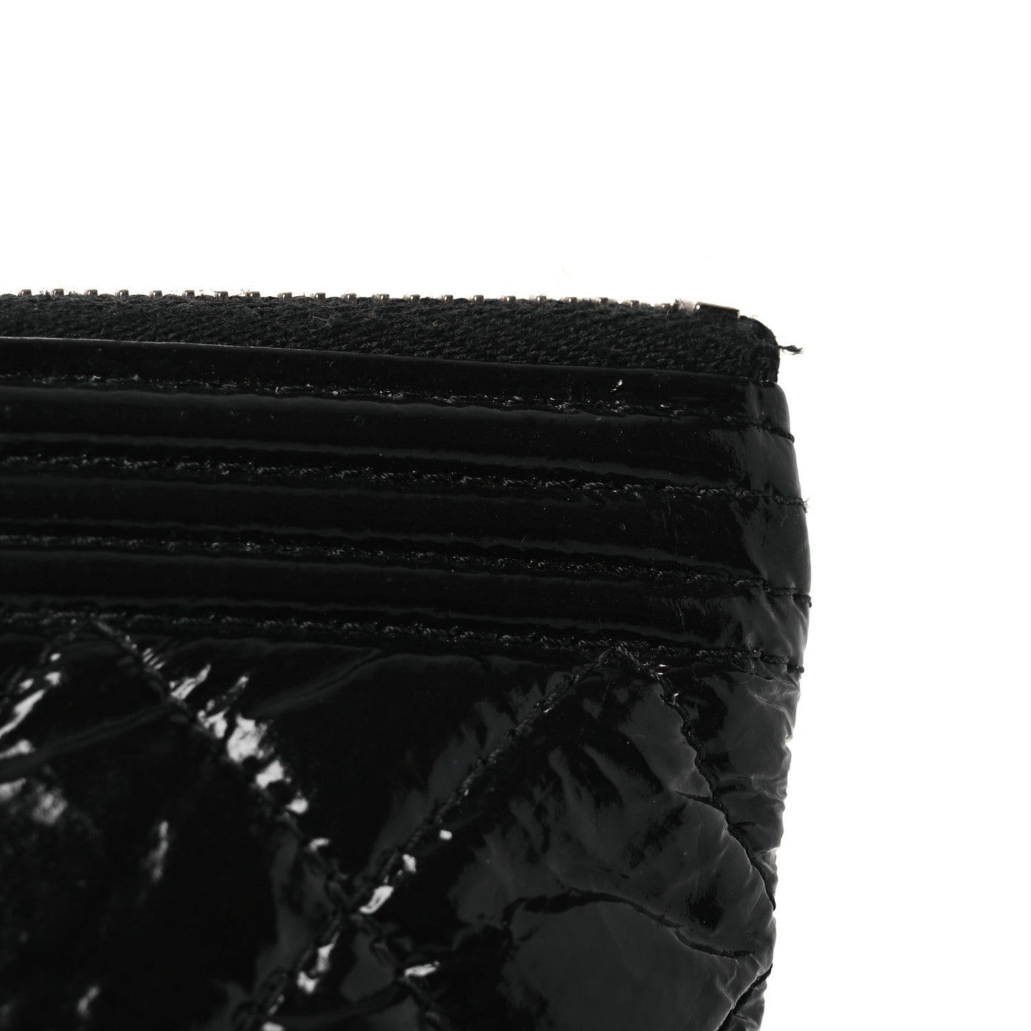 Chanel Patent Calfskin Quilted Medium Boy Cosmetic Case Black 14 of 15