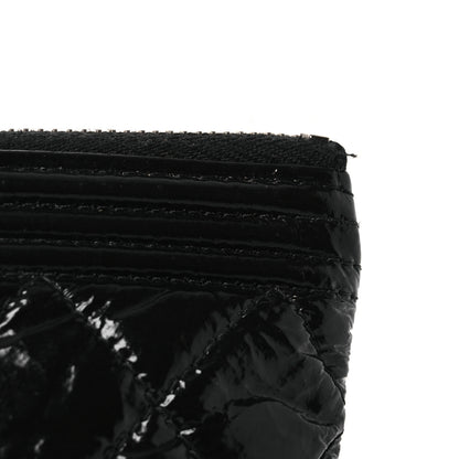 Chanel Patent Calfskin Quilted Medium Boy Cosmetic Case Black 14 of 15