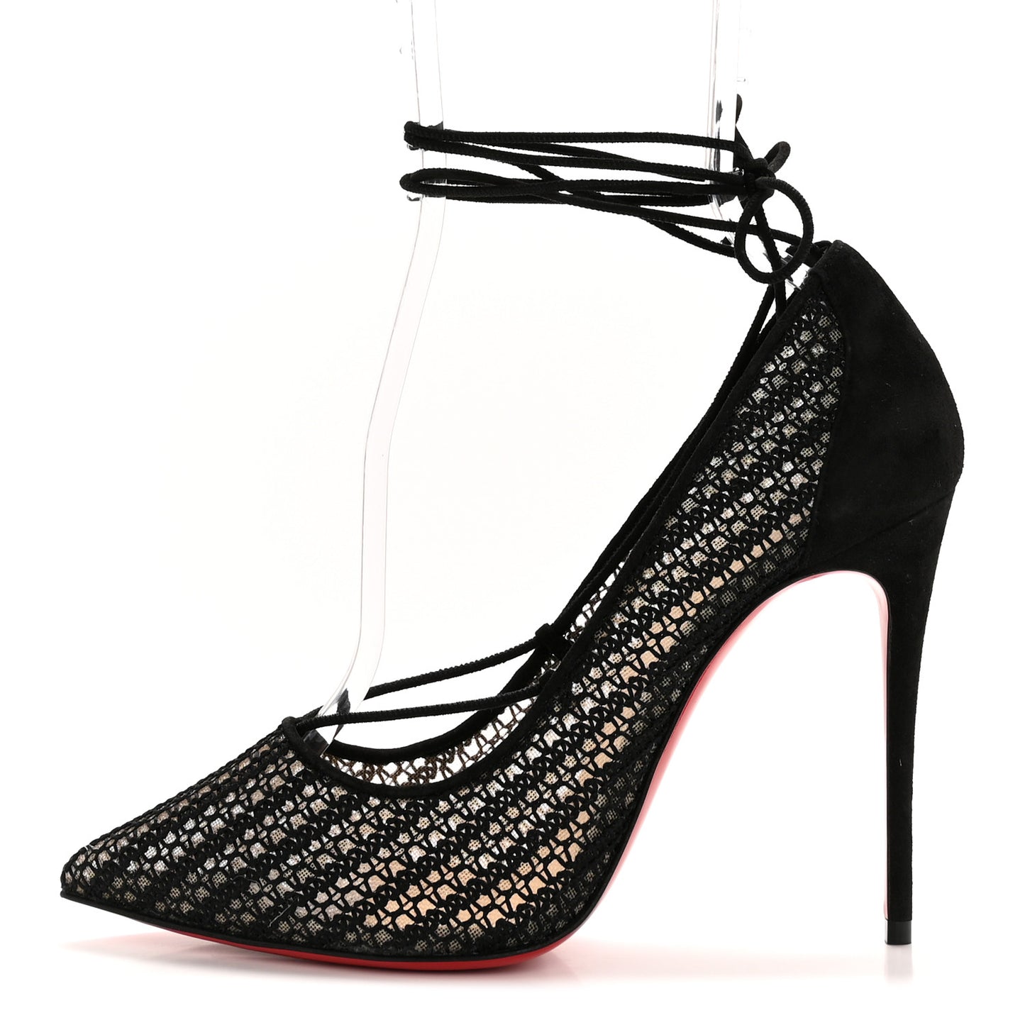 Rete Dentelle Chenette Peropik 100 Lace Up Pumps 37 Version Black