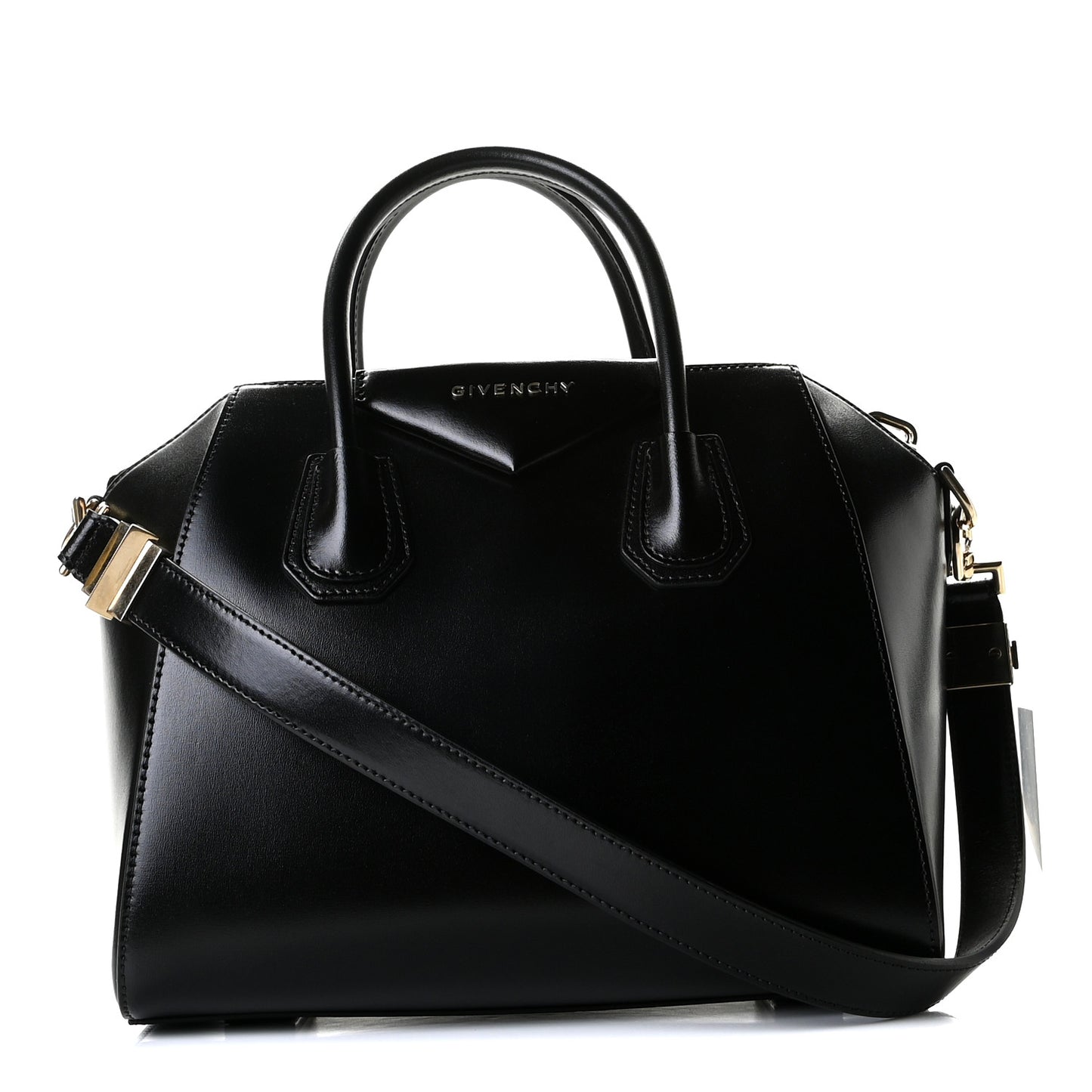 Shiny Lord Calfskin Small Antigona Black