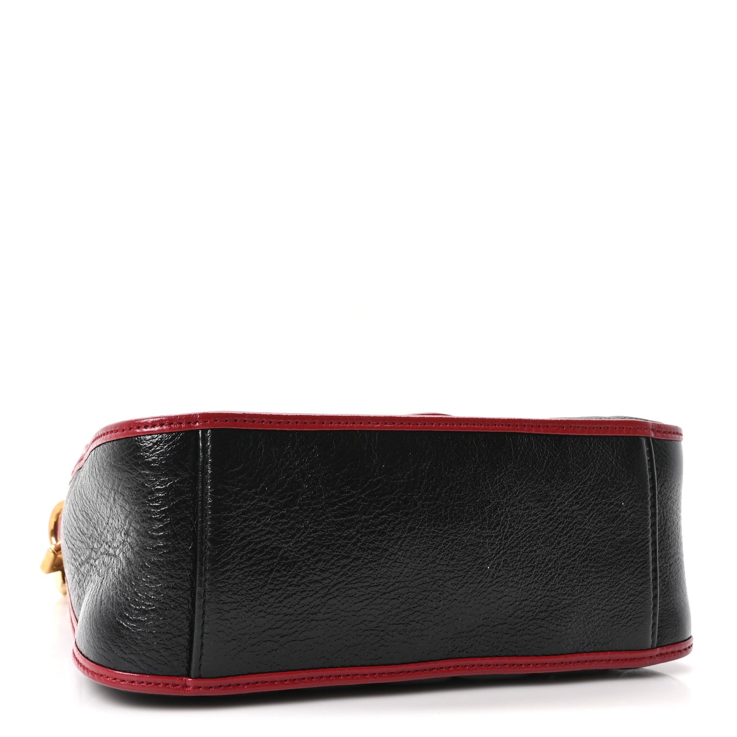 Vintage Effect Calfskin Matelasse Diagonal Mini Torchon GG Marmont Top Handle Shoulder Bag Black Romantic Cherry