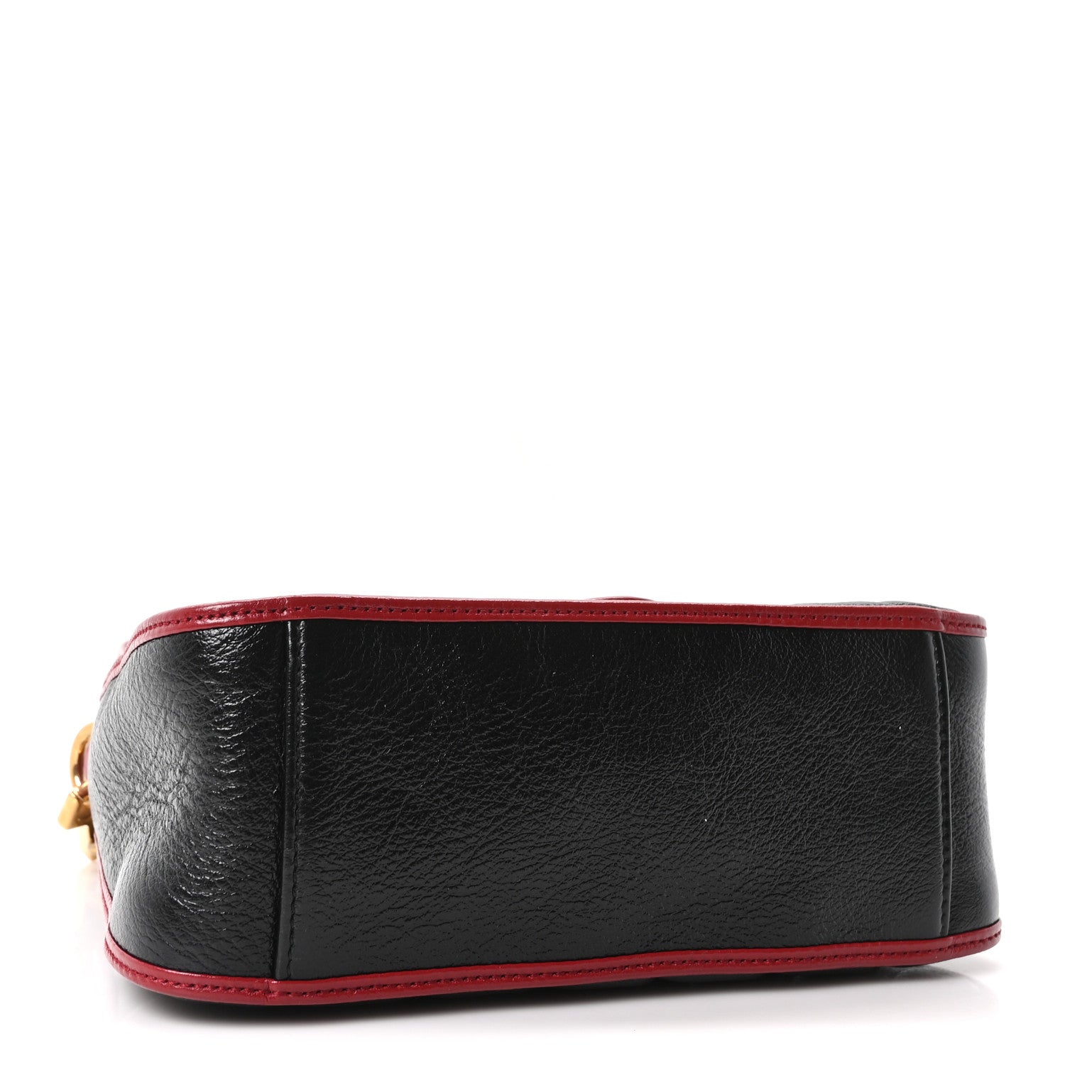 Gucci Vintage Effect Calfskin Matelasse Diagonal Mini Torchon GG Marmont Top Handle Shoulder Bag Black Romantic Cherry 4 of 10