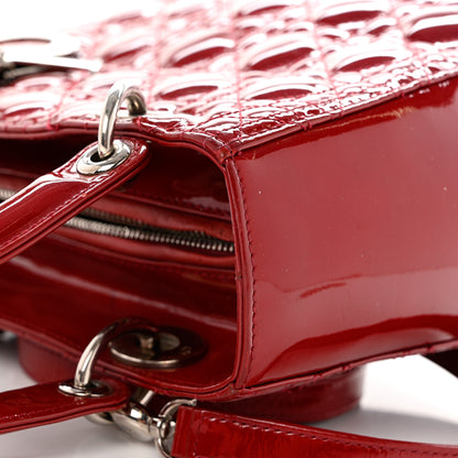 Christian Dior Patent Cannage Medium Lady Dior Burgundy Red 11 of 12