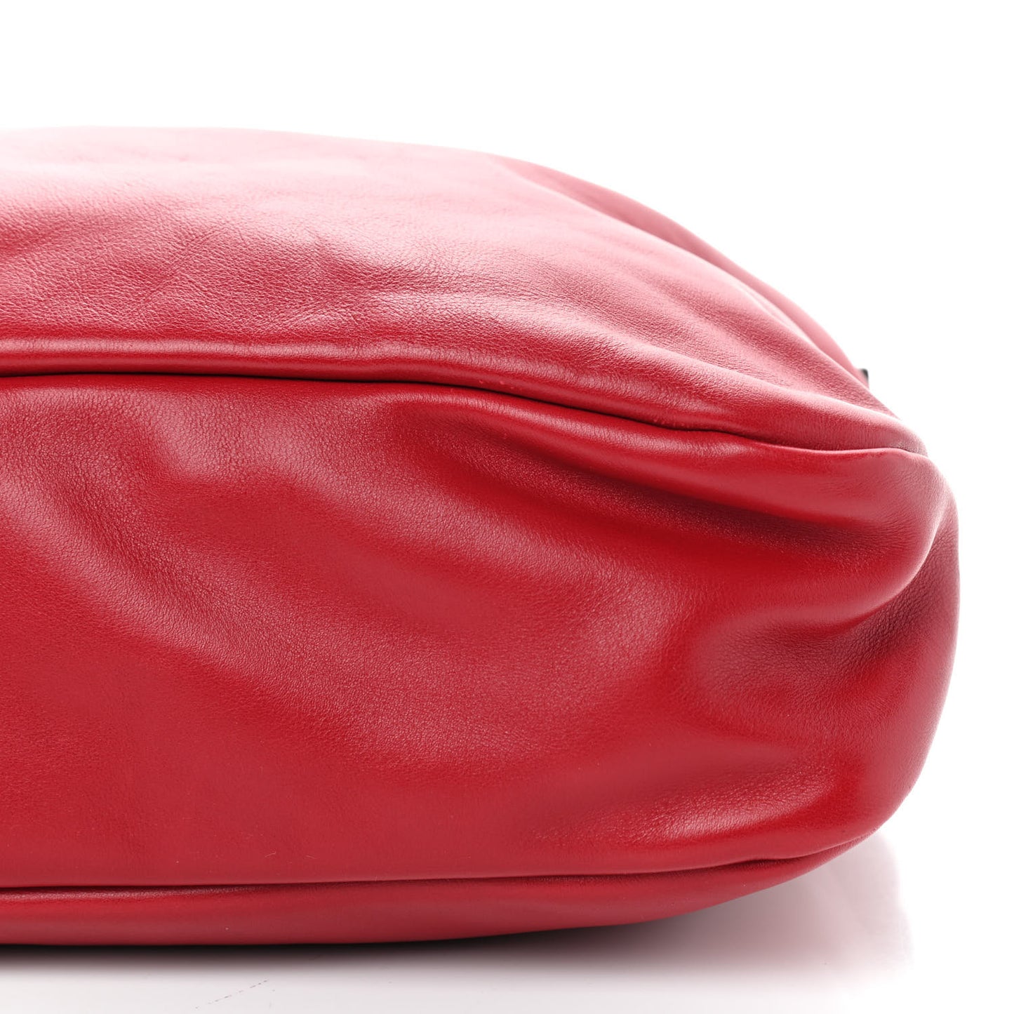 Calfskin Medium Horsebit Chain Hobo Red