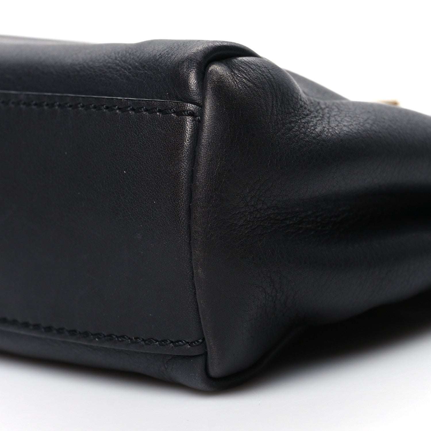 Fendi Vitello Saddle Mini Peekaboo Iconic Satchel Black 10 of 11