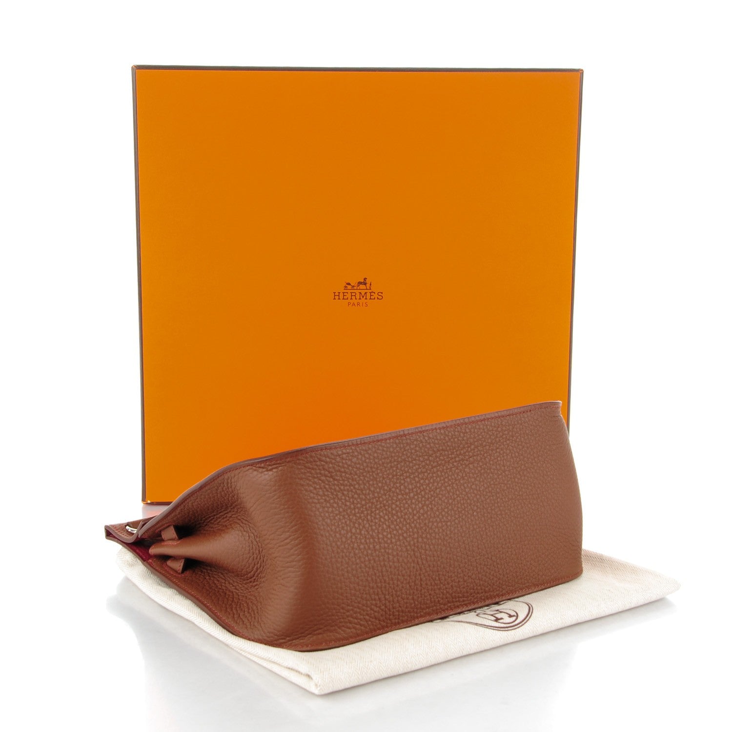 Hermes Taurillon Clemence Jypsiere 28 Marron D'Inde Rouge H 4 of 10