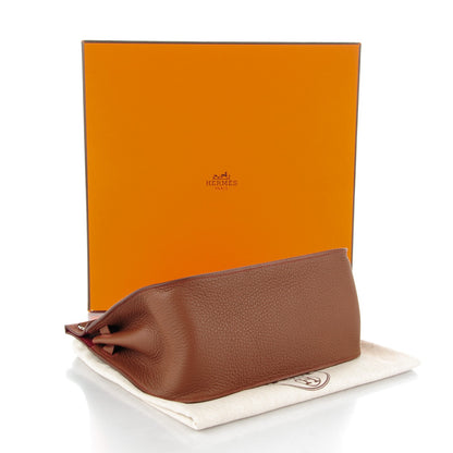 Hermes Taurillon Clemence Jypsiere 28 Marron D'Inde Rouge H 4 of 10