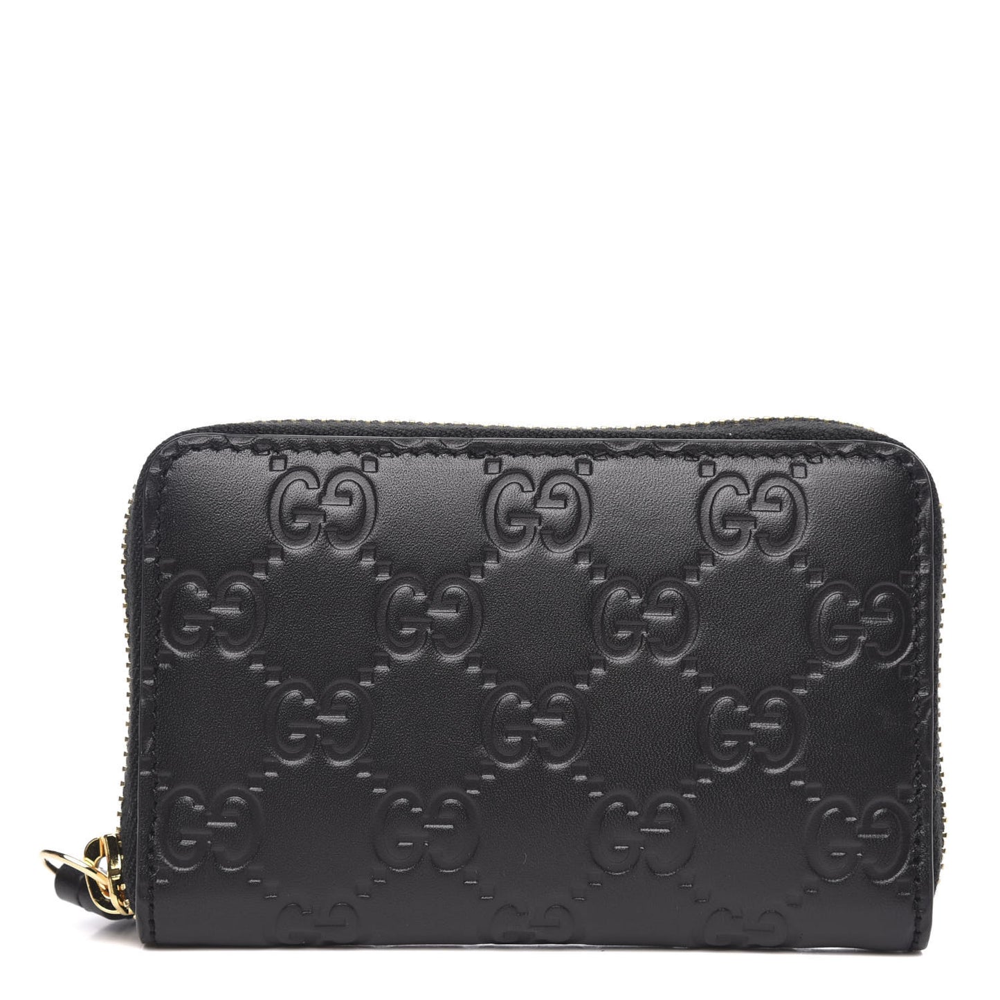 Guccissima Zip Around Card Case Black